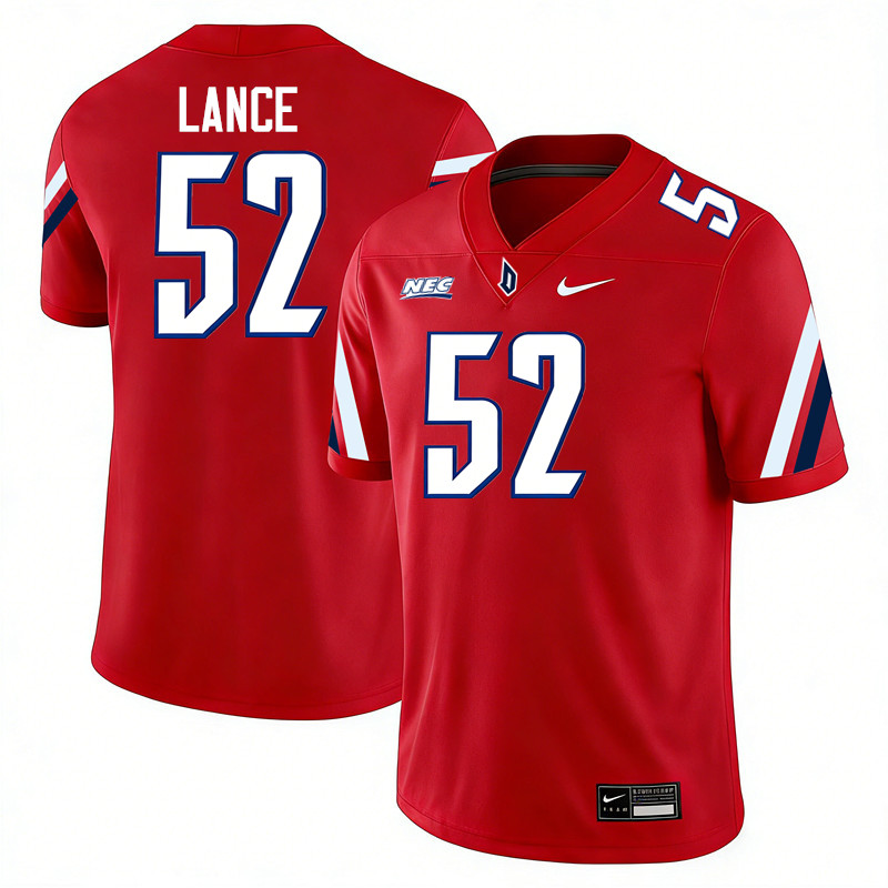 Duquesne Dukes #52 Carter Lance College Football Jerseys,Uniforms Stitched-Red